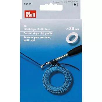 Prym Crochet rings - flat - 36 mm - 50 pieces