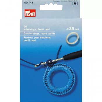 Prym Crochet rings - round - 39 mm - 30 pieces