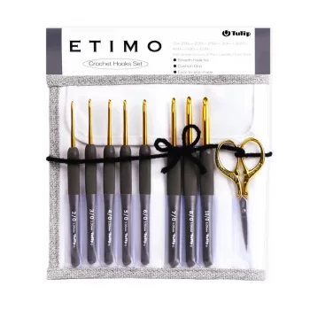 Tulip ETIMO Häkelnadel Set - 2 bis 6 mm - mit Goldschere