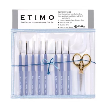 Tulip ETIMO Crochet Set - 0,5 à 1,75 mm - avec ciseaux dorés