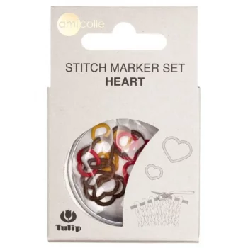 Tulip Stitch Markers Set - HEART - S/M/L - 15 pieces