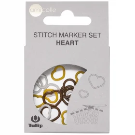 Tulip Stitch Markers Set - HEART - M/M/L - 15 pieces