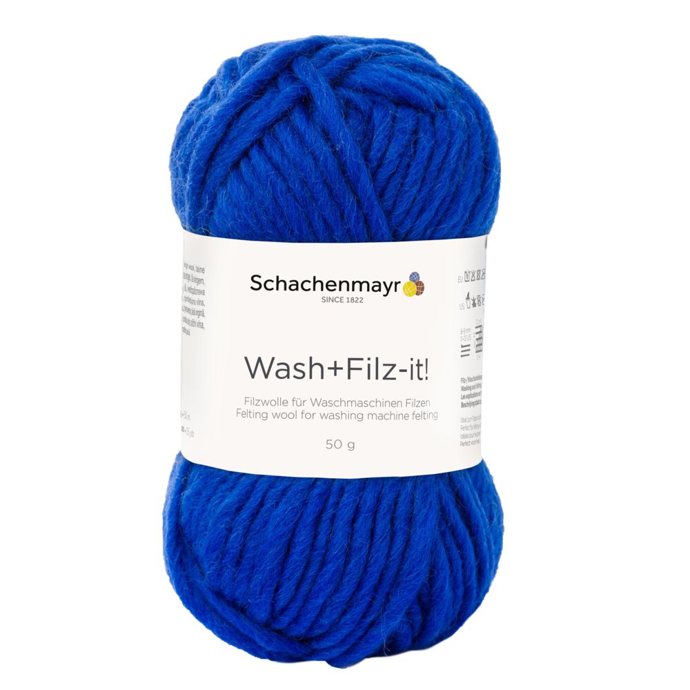 SMC Wash Indigo 125 Filz-It FINE 50g Felting Knitting Yarn 100% Wool 