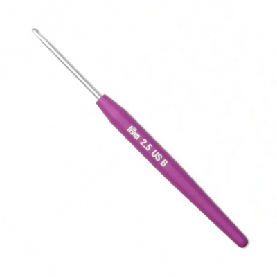 Prym Crochet pour laine Aluminium avec manche souple - 14 cm - 2,5 mm