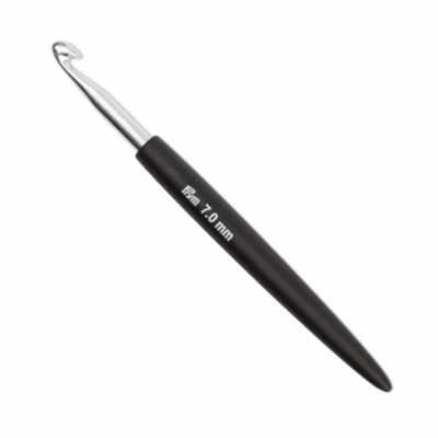 Prym Crochet pour laine Aluminium avec manche souple - 14 cm - 7 mm
