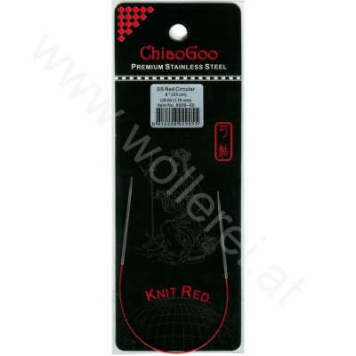 ChiaoGoo KNIT RED Fixed Circular Needle - 23 cm - 1,75 mm