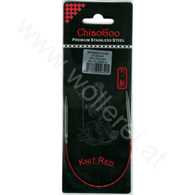 ChiaoGoo KNIT RED Aiguille Circulaire Fixe - 23 cm - 3,5 mm