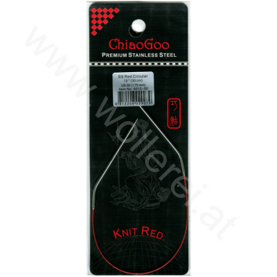 ChiaoGoo KNIT RED Aiguille Circulaire Fixe - 30 cm - 1,75 mm