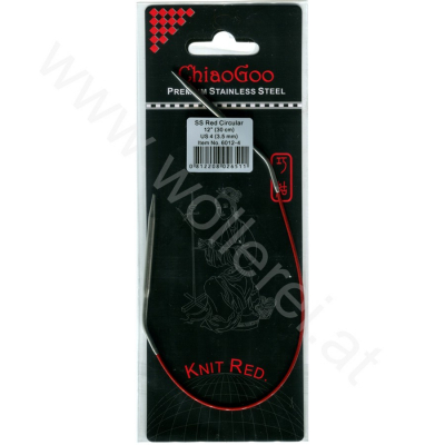 ChiaoGoo KNIT RED Aiguille Circulaire Fixe - 30 cm - 3,5 mm