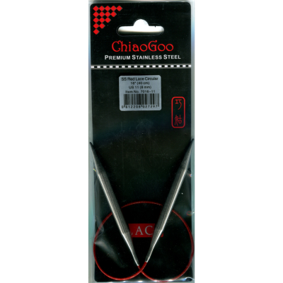 ChiaoGoo RED LACE Fixed Circular Needle - 40 cm - 8 mm