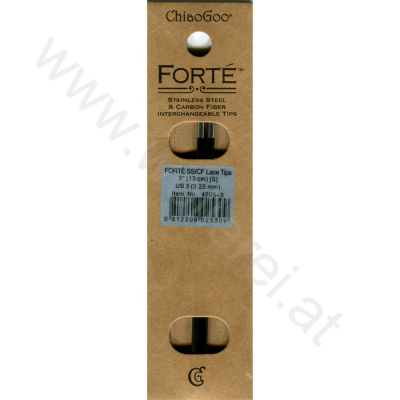 ChiaoGoo FORTÉ (SS/CF) Needle Tips 13 cm - SMALL - 3,25 mm