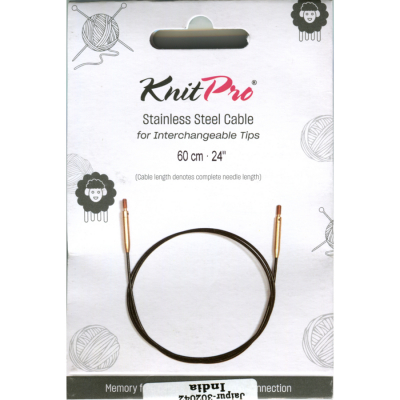 KnitPro Câble Acier et Accessoires - 60 cm - noir/or