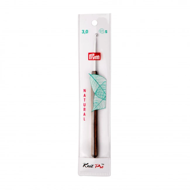 Prym Crochet hook for wool NATURAL with wooden handle 14 cm - 3 mm