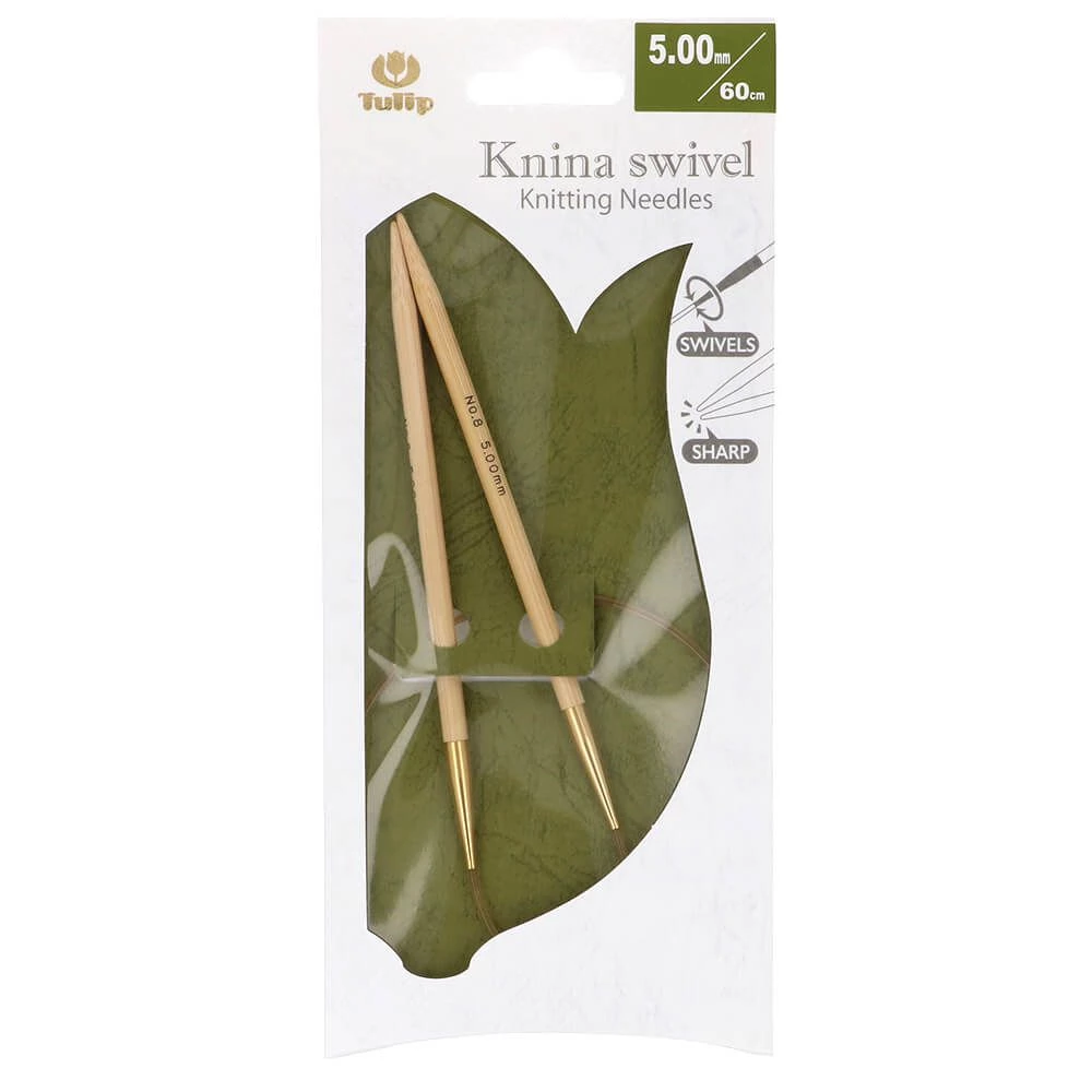 Tulip KNINA SWIVEL Circular Needle- Bamboo- 60 cm - 5 mm