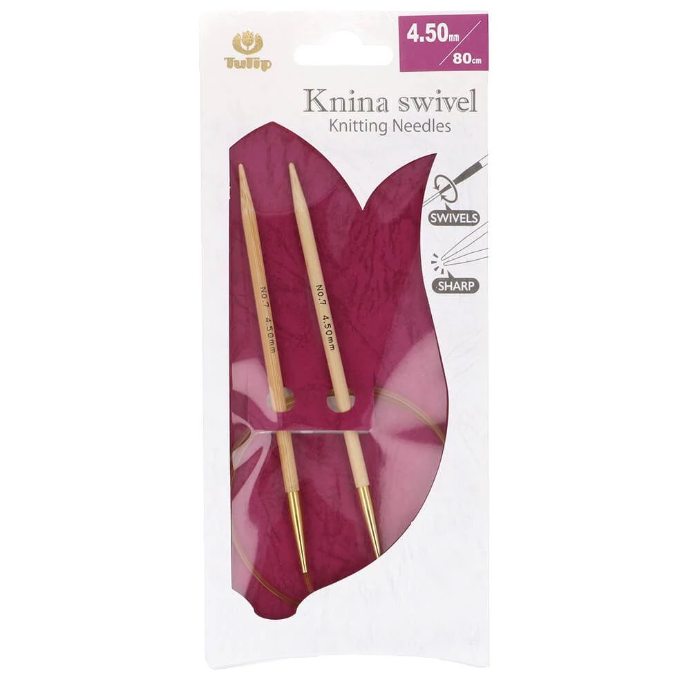Tulip KNINA SWIVEL Circular Needle- Bamboo- 80 cm - 4,5 mm