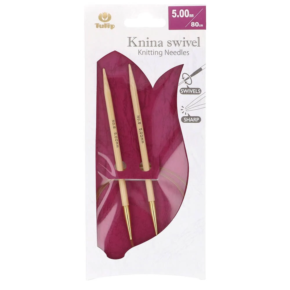 Tulip KNINA SWIVEL Circular Needle- Bamboo- 80 cm - 5 mm