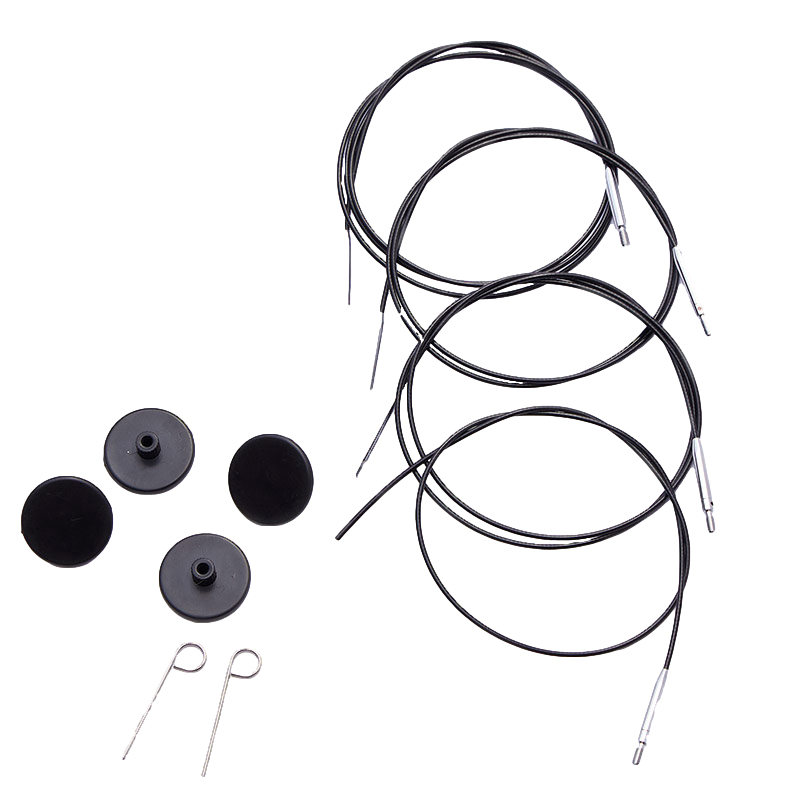 Neu von KnitPro : Edelstahlseile in schwarz/silber
